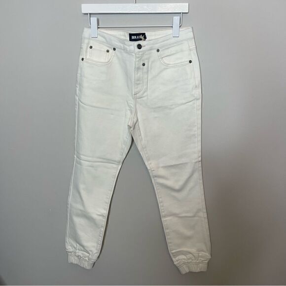 SER.O.YA DAKOTA DENIM JOGGER WHITE Size 30 New - Picture 3 of 10